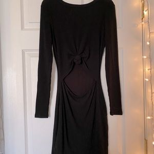 Windsor black sweater dress with front cut out with knot size womens medium